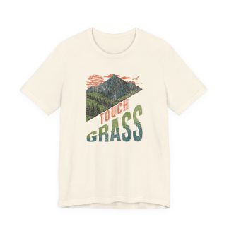 Touch Grass mountain graphic T-Shirt | retro nature typography