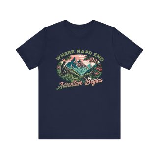 Where Maps End, Adventure Begins T-Shirt – Vintage Mountain Adventure Tee